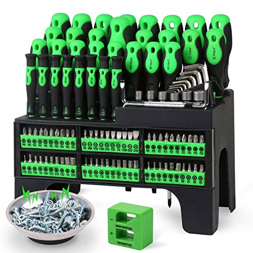 SWANLAKE 118PCS Magnetic Screwdrivers Set With Plastic Ranking,Tools For Men (118PCS) - 1