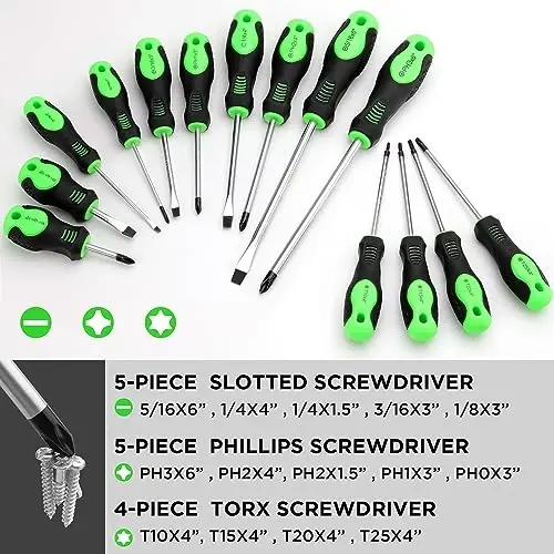 SWANLAKE 86PCS Magnetic Screwdriver Set,Includes Slotted/Phillips/Torx Mini Precision Screwdriver, Replaceable Screwdriver Bits and nut drivers With Sturdy tool box - SWANLAKE GARDEN TOOLS (1)