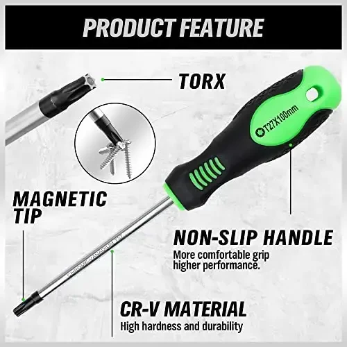 SWANLAKE Magnetic Torx Screwdriver Set - 13 Pieces - T5 to T40 Star Screwdrivers - 4