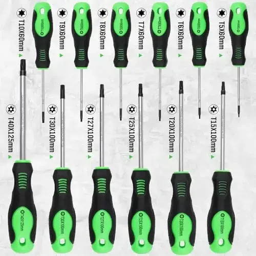 SWANLAKE Magnetic Torx Screwdriver Set - 13 Pieces - T5 to T40 Star Screwdrivers - SWANLAKE GARDEN TOOLS (1)