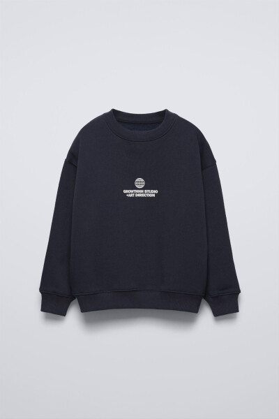 SWEATSHIRT WITH SLOGAN-navy - 1