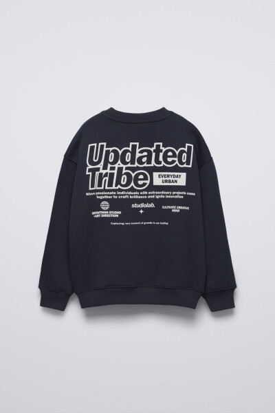 SWEATSHIRT WITH SLOGAN-navy - 3