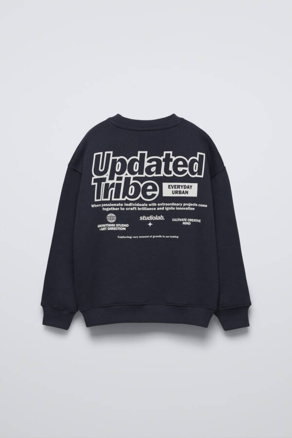 SWEATSHIRT WITH SLOGAN-navy - 3