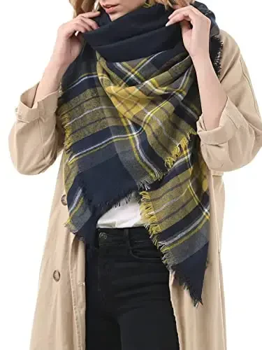 Sweet Gifts for Women - Scarves for Women Gifts Plaid Blanket Scarf Trendy Tartan Scarves Oversized Wrap Shawl Gift - MODAZONE (1)