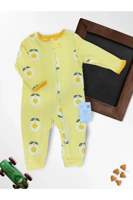 Sweet Honey Bee %100 Natural Cotton 3-Pack Baby Romper 0-18 Months (UNISEX)-yellowwhitemavi - 4