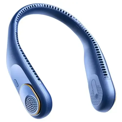 SWEETFULL Portable Neck Fan 360° Cooling Bladeless Personal Fan | No Hair Twisting - 4000mAh USB Rechargeable Wearable Fan for Travel, Birthday Gifts for Men, Women, Mom, and Dad - SWEETFULL