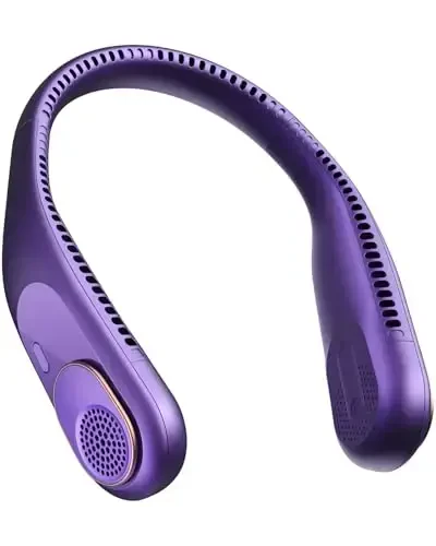 SWEETFULL Portable Neck Fan 360° Cooling Bladeless Personal Fan | No Hair Twisting - 4000mAh USB Rechargeable Wearable Fan for Travel, Birthday Gifts for Men, Women, Mom, and Dad - 1