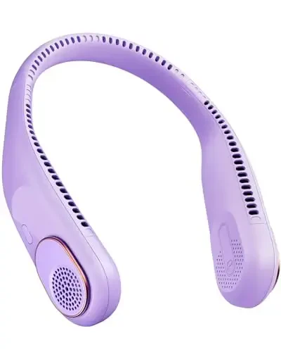 SWEETFULL Portable Neck Fan 360° Cooling Bladeless Personal Fan | No Hair Twisting - 4000mAh USB Rechargeable Wearable Fan for Travel, Birthday Gifts for Men, Women, Mom, and Dad - 1