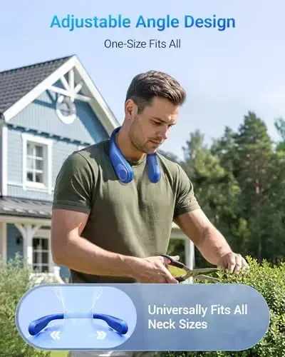 SWEETFULL Portable Neck Fan 360° Cooling Bladeless Personal Fan | No Hair Twisting - 4000mAh USB Rechargeable Wearable Fan for Travel, Birthday Gifts for Men, Women, Mom, and Dad - 5