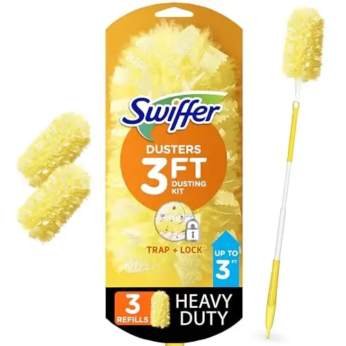 Swiffer Duster Heavy Duty 3 ft Extendable Handle Starter Kit with 3 Refills - 1