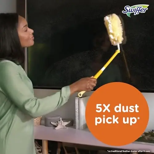 Swiffer Duster Heavy Duty 3 ft Uzaytiriladigan Tutqichli Boshlang'ich To'plami 3 ta Zaxira bilan - 4
