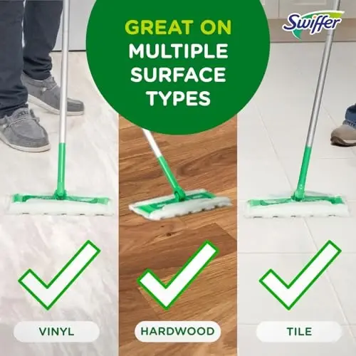 Swiffer Sweeper 2-in-1 Mops for Floor Cleaning, Dry and Wet Multi Surface Floor Cleaner, Sweeping and Mopping Starter Kit, Includes 1 Mop + 19 Refills, 20 Piece Set - 3