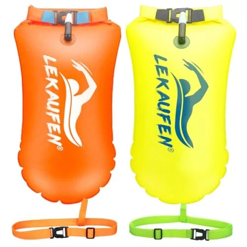 Swim Buoy for Open Water 2 Pack, 20L Swim Safety Float Waterproof Dry Bag for Swimmers Triathletes Kayakers Snorkelers, Swimming Pull Buoy for Safer Swim Training - 1