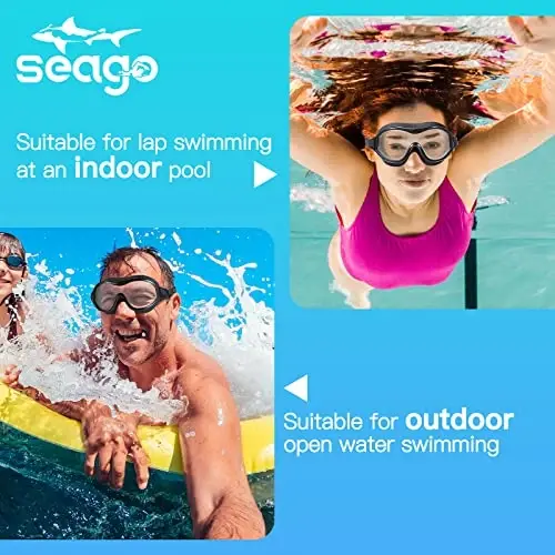 Swim Goggles No Leaking Anti-Fog Pool Goggles Swimming Goggles for Adult Men Women Youth, UV Protection 180° Clear Vision - 9