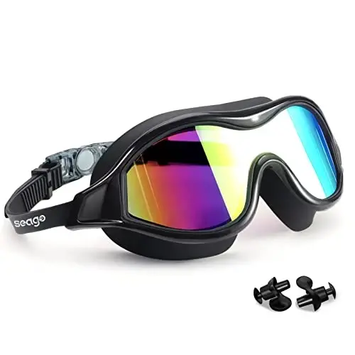 Swim Goggles No Leaking Anti-Fog Pool Goggles Swimming Goggles for Adult Men Women Youth, UV Protection 180° Clear Vision 