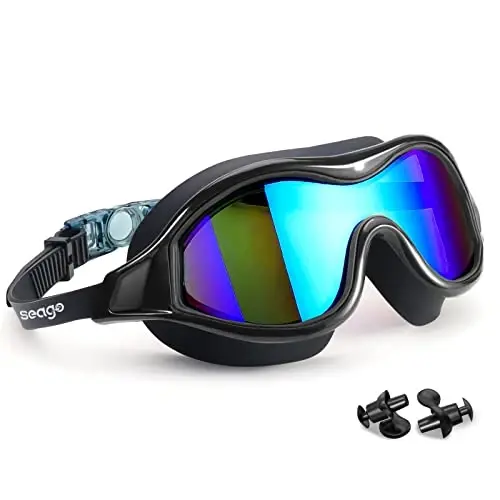 Swim Goggles No Leaking Anti-Fog Pool Goggles Swimming Goggles for Adult Men Women Youth, UV Protection 180° Clear Vision 