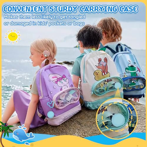 Swimming Ear Plugs for Kids, 2 Pairs/Sizes Reusable Waterproof Earplugs for Child(6-12yrs)/Small Ears, Silicone Children Swim Ear Plugs for Swimming, Bathing, Showering, Surfing, Water Sports(Gray+Gray) - 6