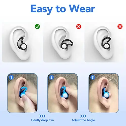 Swimming Ear Plugs Waterproof Earplugs - 3 Pairs Silicone Swim Ear Plugs for Adult Kids, Water Sports Earplugs for Showering, Bathing, Surfing - Keep Ear Water Out. 