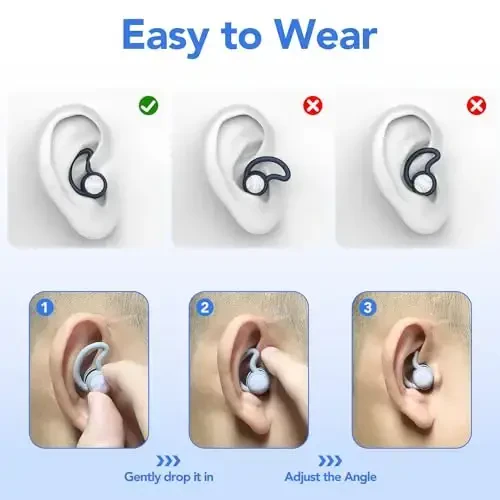 Swimming Ear Plugs Waterproof Earplugs - 3 Pairs Silicone Swim Ear Plugs for Adult Kids, Water Sports Earplugs for Showering, Bathing, Surfing - Keep Ear Water Out (Naxy Blue,Grey,Black, One Size) - 6