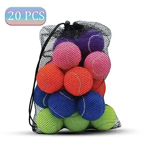 Swingers 20 Pack Tennis Balls, It Uy hayvonlari uchun mashq to'plari, Yangi boshlanuvchilar uchun yuqori elastiklik mashq tennis to'plari, tashish uchun qulay Mesh Carry Bag bilan - SWINGERS (1)