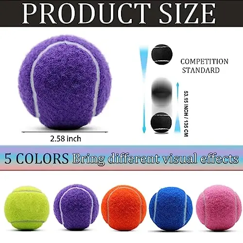 Swingers 20 Pack Tennis Balls, It Uy hayvonlari uchun mashq to'plari, Yangi boshlanuvchilar uchun yuqori elastiklik mashq tennis to'plari, tashish uchun qulay Mesh Carry Bag bilan - 4