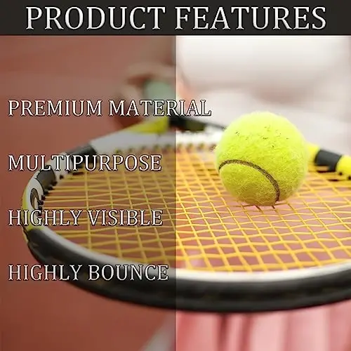 Swingers 20 Pack Tennis Balls, It Uy hayvonlari uchun mashq to'plari, Yangi boshlanuvchilar uchun yuqori elastiklik mashq tennis to'plari, tashish uchun qulay Mesh Carry Bag bilan - 5