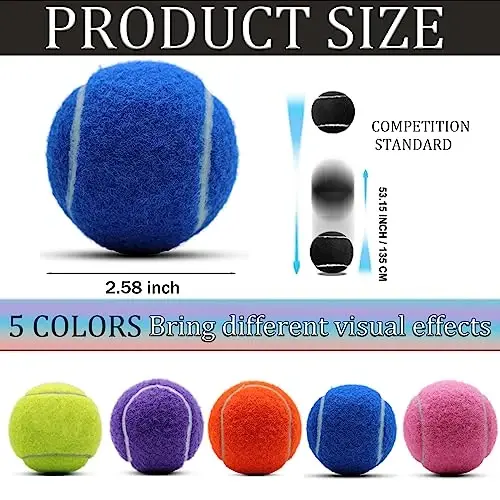 Swingers 20 Pack Tennis Balls, Training Exercise Balls for Pet Dog, High Elasticity Practice Tennis Balls for Beginner, with Mesh Carry Bag Easy to Transport - 4