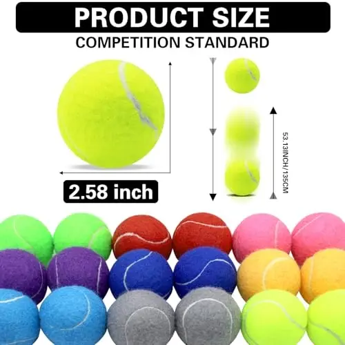 Swingers 20 Pack Tennis Balls,Training Exercise Balls for Pet Dog, High Elasticity Practice Tennis Balls for Beginner, with Mesh Carry Bag Easy to Transport - 2