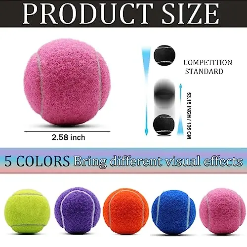 Swingers 20 Pack Tennis Balls,Training Exercise Balls for Pet Dog, High Elasticity Practice Tennis Balls for Beginner, with Mesh Carry Bag Easy to Transport - 4