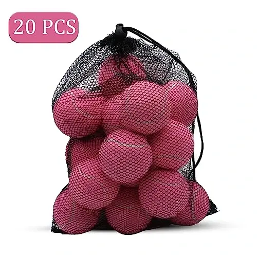 Swingers 20 Pack Tennis Balls,Training Exercise Balls for Pet Dog, High Elasticity Practice Tennis Balls for Beginner, with Mesh Carry Bag Easy to Transport - SWINGERS (1)