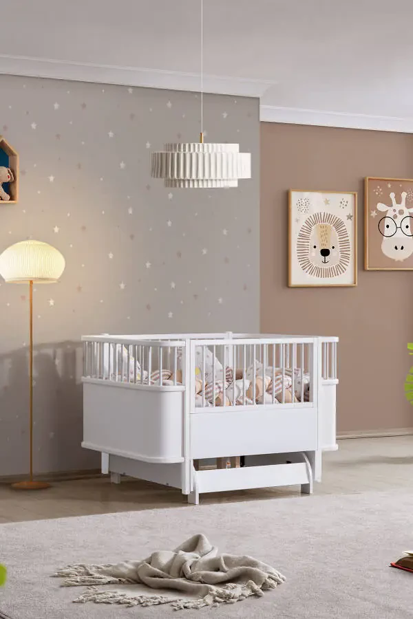 Swinging MDF Crib, Bella Growing Crib 90x120 - Bella Bed 90x190 - 1