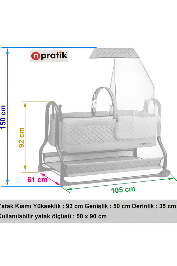 Swinging Practical Luxury Baby Cradle Washable Portable Basket Hammock Cradle - 4