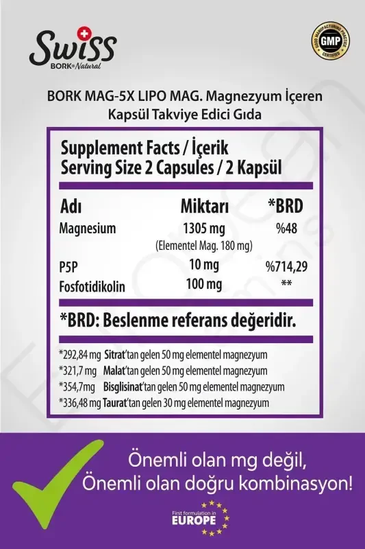 Swiss Bork Mag-5x Liposomal Magnesium 30 Capsules - 8