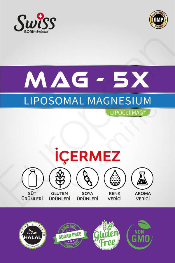 SWISS Magnezyum Vitamini Mag 5x Liposomal Magnezyum 30 Vegan Kapsül - 7