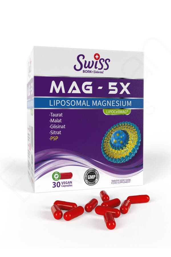 SWISS Magnezyum Vitamini Mag 5x Liposomal Magnezyum 30 Vegan Kapsül - 9