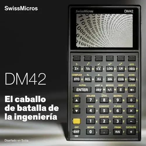 SwissMicros DM42 RPN Calculator - Advanced Scientific Calculator - Programmable Reverse Polish Notation Calculator with High-Resolution Display and Metal Case - 5
