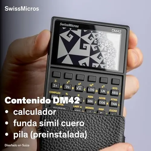 SwissMicros DM42n RPN Scientific Calculator – Upgraded Version of DM42, HP-42S Inspired, 34-Digit Quadruple Precision, USB-C Connectivity, Programmable, High-Contrast LCD, Long Battery Life - 6