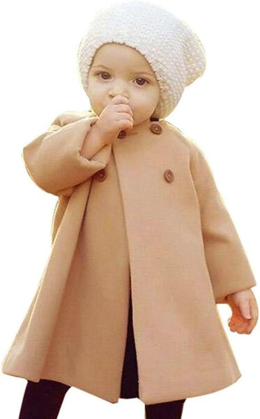 SWNONE Baby Coats Fall Winter Kid Baby Girl Cloak Button Jacket Clothes Baby Outwear Clothes - 1