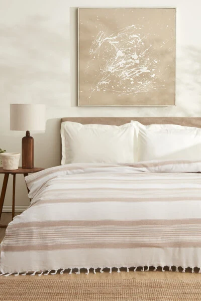 Sword Double Peshtemal Pique Beige - KARACA HOME