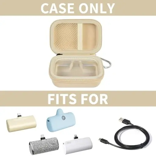 casmilee Portable Charger Power Bank Case for Swyop/for Feob/for Charmast/for JEJILL/for LanLuk/for VEGER/for iWALK/for Taegila/for Kuulaa and More Small Charging Battery Pack - Bag Only (Beige) - CASMILEE (1)