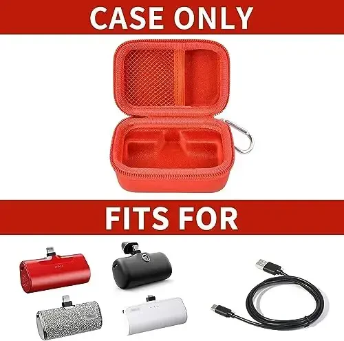Portable Charger Power Bank Case for Swyop/for Feob/for Charmast/for JEJILL/for LanLuk/for VEGER/for iWALK/for Taegila/for Kuulaa and More Small Charging Battery Pack - Bag Only (Red) - Portable (1)