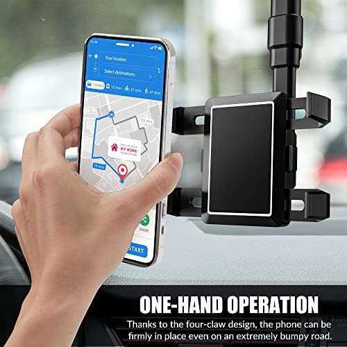 SXhyf Rear View Mirror Phone Holder, 2023 Rotatable and Ret retractable, Universal Mount, Cell Car Fit for iPhone 11 12 13 14 Pro Max Samsung All Phone - 4