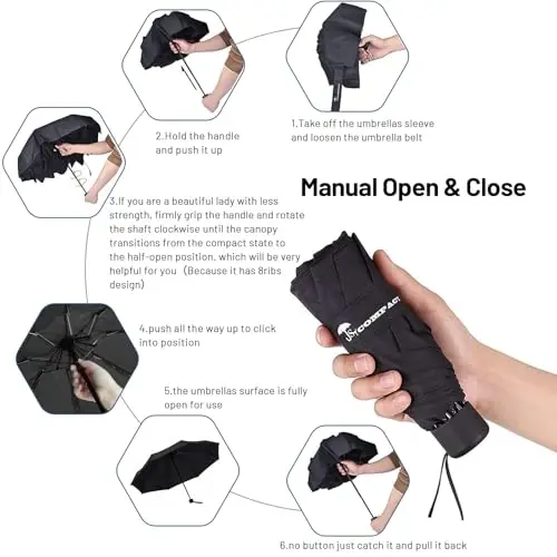 SY COMPACT Travel Umbrella - Lightweight Portable Mini Compact umbrellas-Factory outlet shop - 6