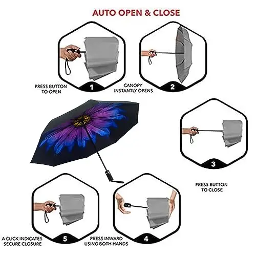 SY COMPACT Travel Umbrella Windproof Factory outlet Compact Automatic Umbrellas for Rain Compact Small UV Sun Protection Umbrella Durable Waterproof Lightweight-Fits Backpack Car Purse - 5