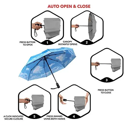 SY COMPACT Travel Umbrella Windproof Factory outlet Compact Automatic Umbrellas for Rain Compact Small UV Sun Protection Umbrella Durable Waterproof Lightweight-Fits Backpack Car Purse - 5