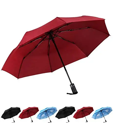 SY COMPACT Travel Umbrella for Rain, Windproof Automatic Compact Umbrella, UV Sun Protection, Lightweight Waterproof Travel Size for Backpack & Car, Factory Direct 
