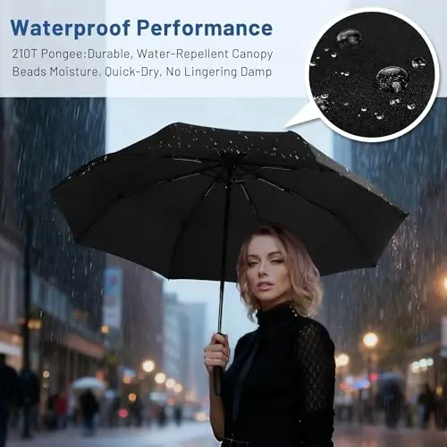 SY COMPACT Travel Umbrella Windproof Factory outlet Compact Automatic Umbrellas for Rain Compact Small UV Sun Protection Umbrella Durable Waterproof Lightweight-Fits Backpack Car Purse - 3