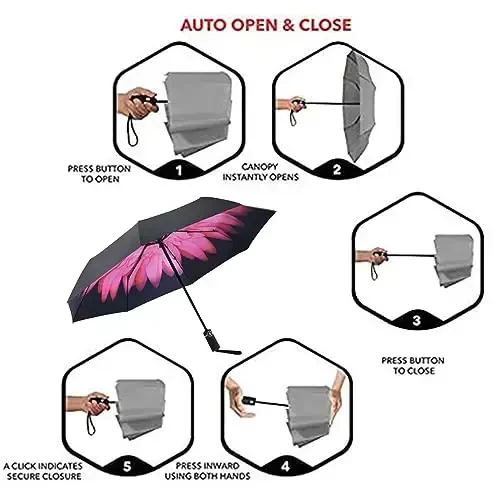 SY COMPACT Travel Umbrella Windproof Factory outlet Compact Automatic Umbrellas for Rain Compact Small UV Sun Protection Umbrella Durable Waterproof Lightweight-Fits Backpack Car Purse - 5