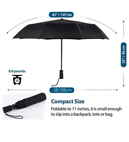 SY COMPACT Travel Umbrella Windproof Factory outlet Compact Automatic Umbrellas for Rain Compact Small UV Sun Protection Umbrella Durable Waterproof Lightweight-Fits Backpack Car Purse - 3