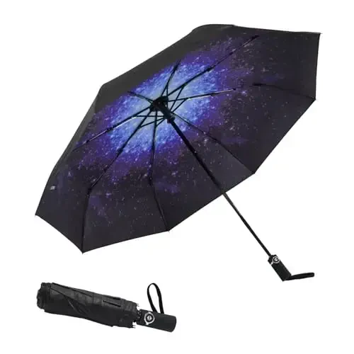 SY COMPACT Travel Umbrella Windproof Factory outlet Compact Automatic Umbrellas for Rain Compact Small UV Sun Protection Umbrella Durable Waterproof Lightweight-Fits Backpack Car Purse - 1